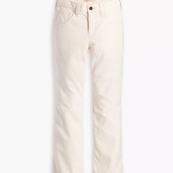 Fit flare wide leg corduroy pants in cream by Levi’s. - Picture 6 of 7